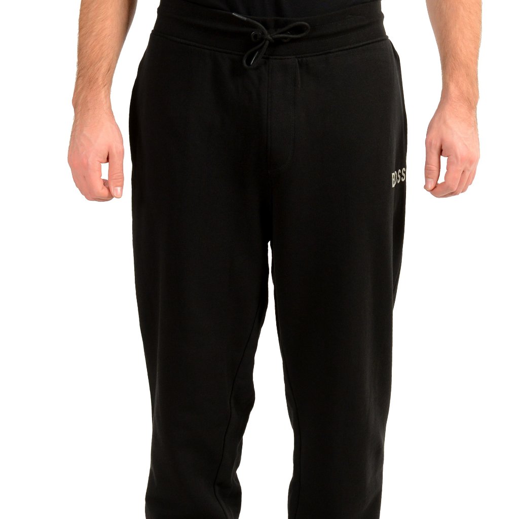 Hugo Boss Men's "Julek_za" Black Logo Print Track Sweat Pants Us 3xl It 58